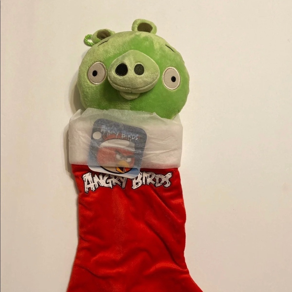 angry birds green pig Christmas stocking